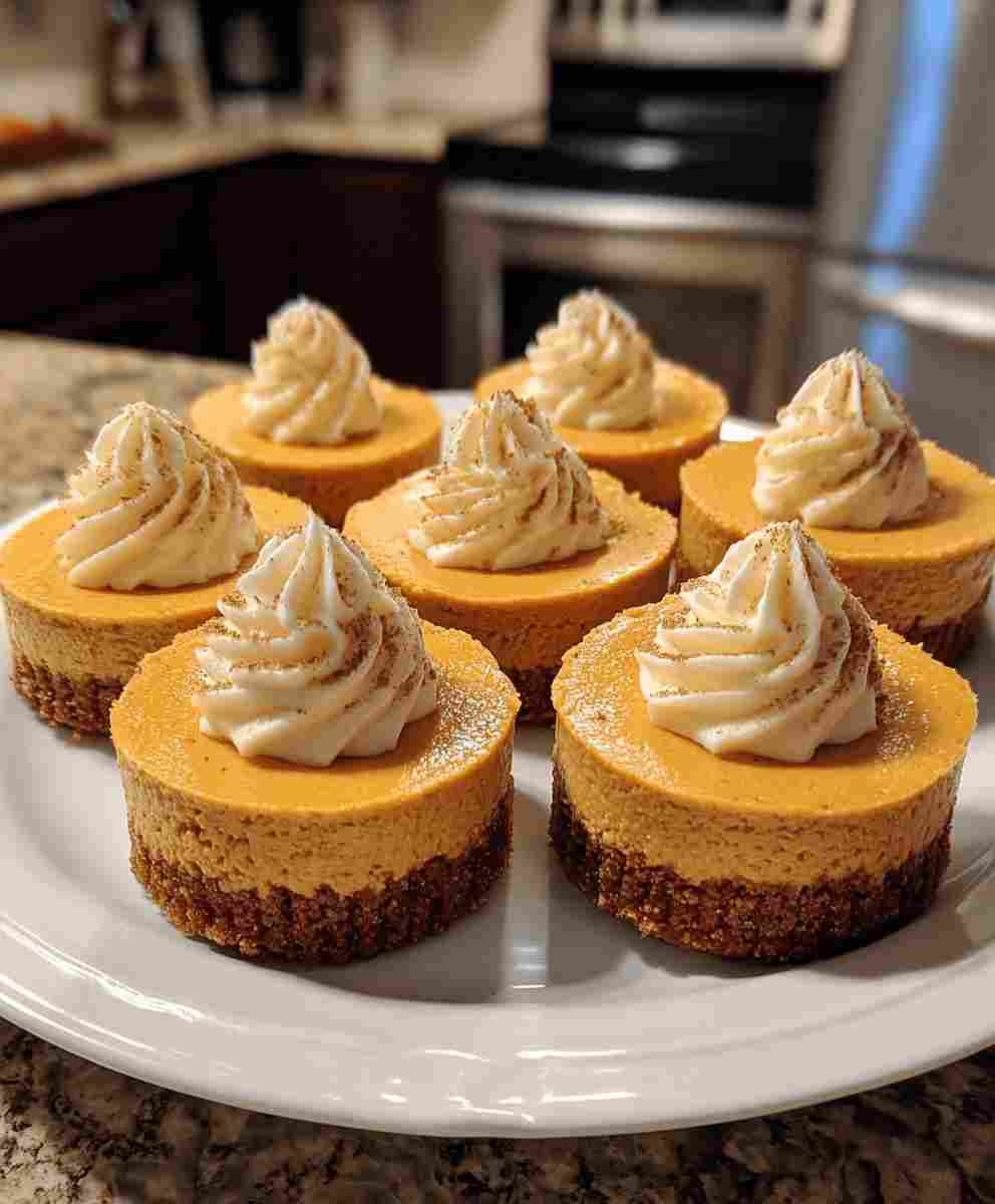 Easy Mini Pumpkin Cheesecakes