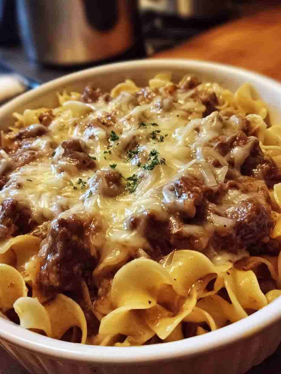 French Onion Beef and Noodles