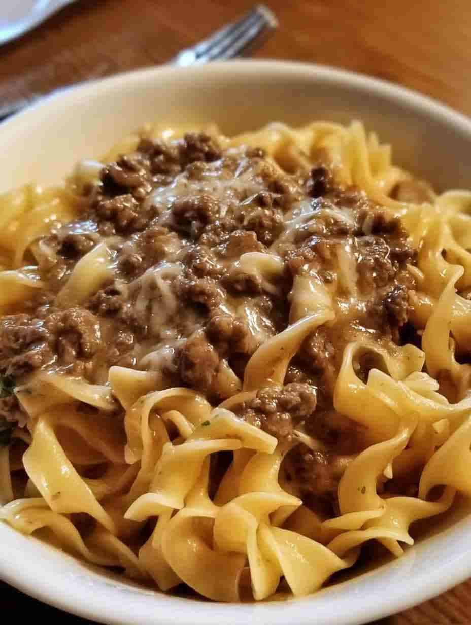 French Onion Beef and Noodles