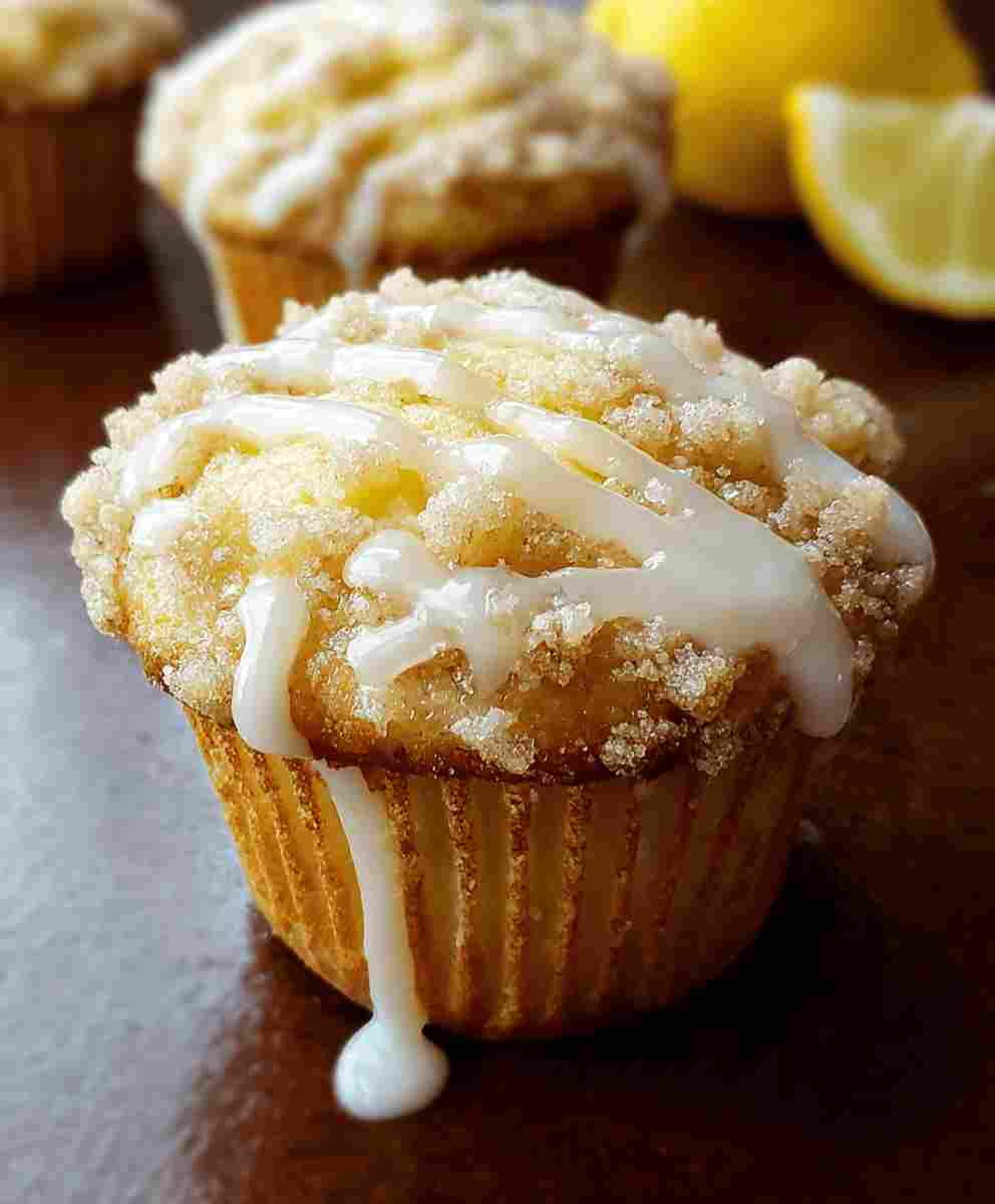 Lemon Crumb Muffins with Lemon Glaze