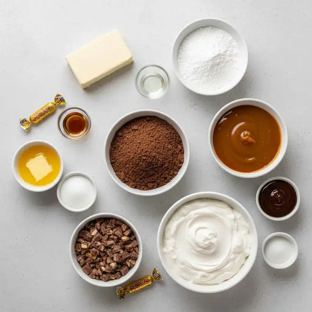 No Bake Rolo Cheesecake Recipe ingredients