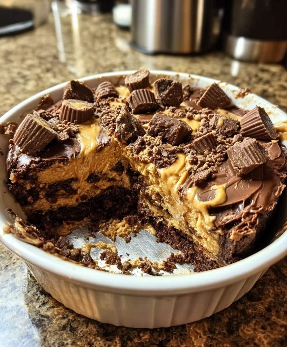 Peanut Butter Cup Dump Cake Easy Chocolate Dessert