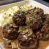 Beef Meatballs in Mushroom Gravy