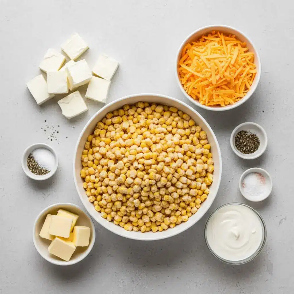 Slow Cooker Cheddar Corn ingredients