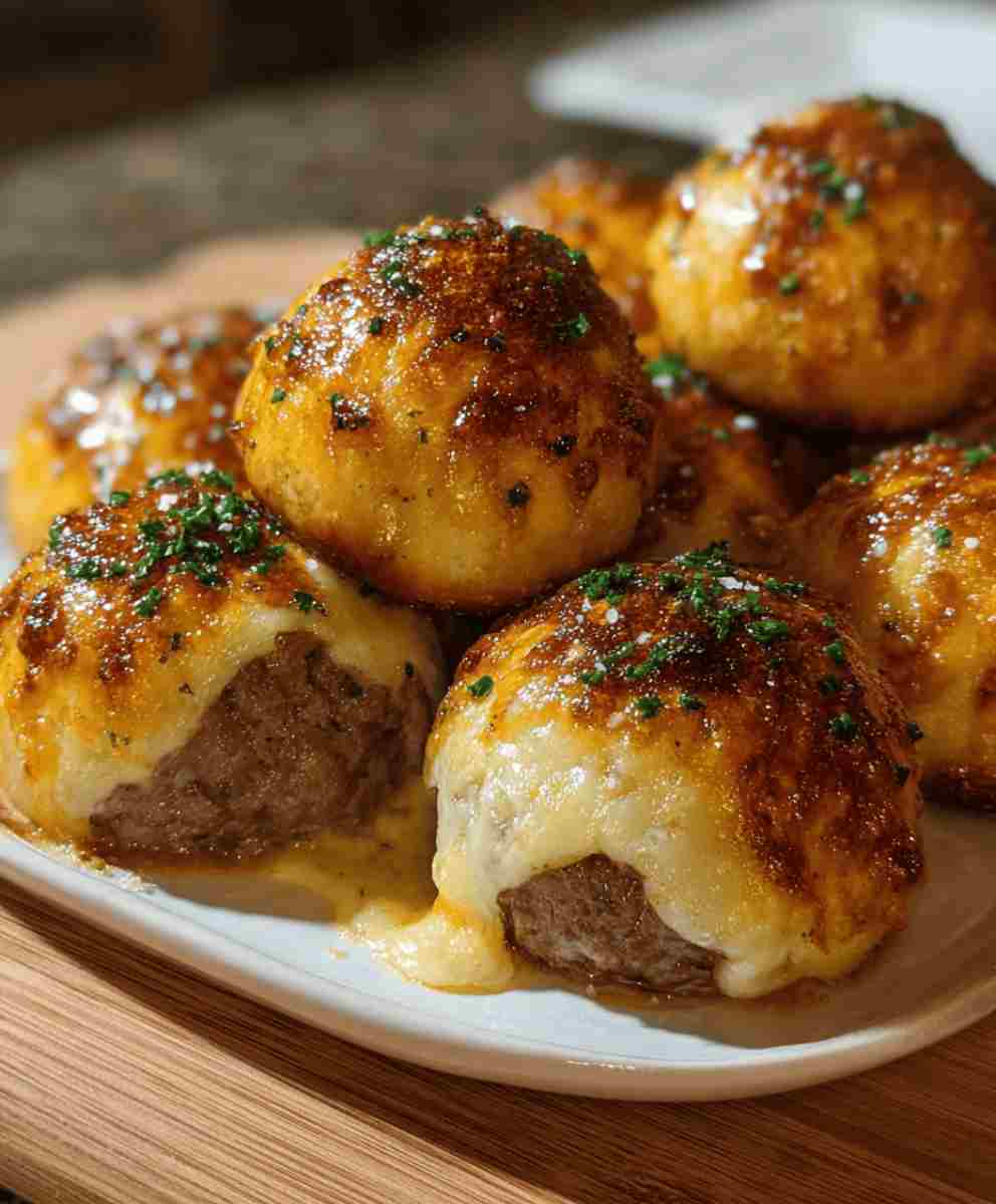 Garlic Parmesan Cheeseburger Bombs