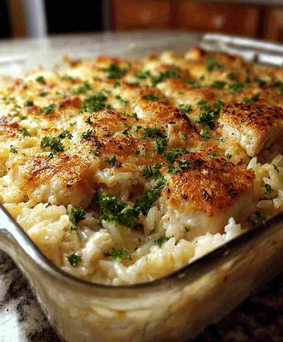 No Peek Chicken Rice Casserole