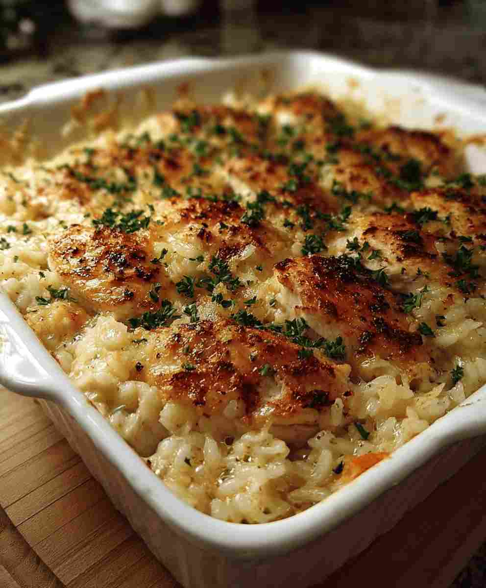 No Peek Chicken Rice Casserole