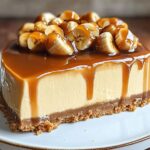 Almond Crust Banana Caramel Cheesecake