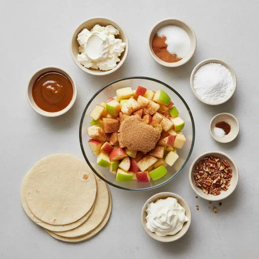Apple Cheesecake Tacos ingredients