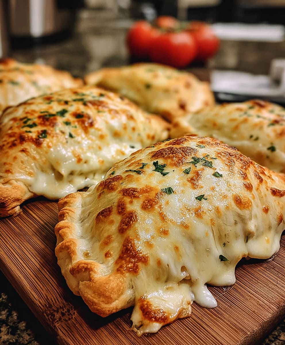 Baked Chicken Alfredo Calzones