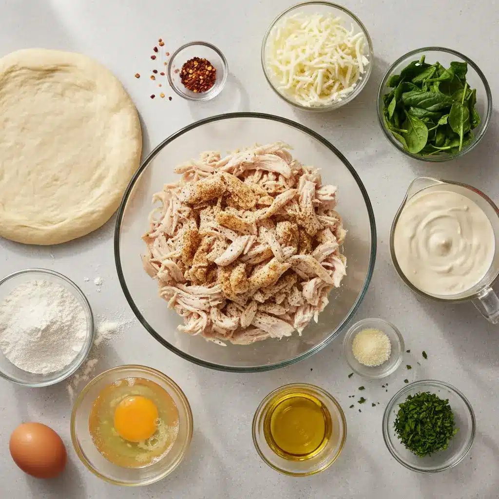 Baked Chicken Alfredo Calzones ingredients