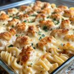 Baked Creamy Chicken Mozzarella Pasta