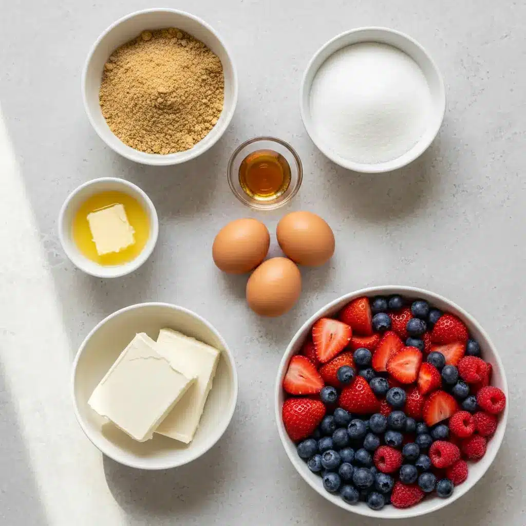 Berry Swirl Cheesecake Bars ingredients