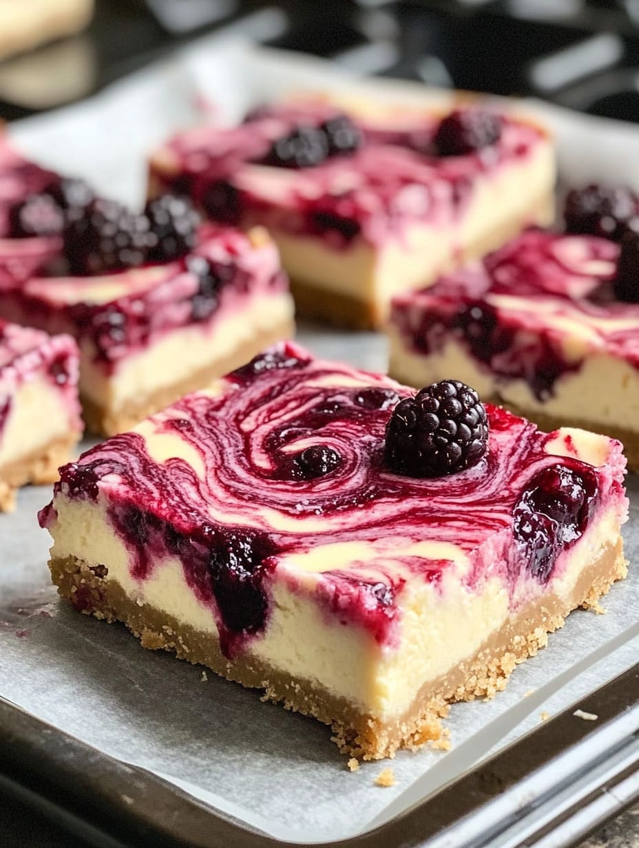 Berry Swirl Cheesecake Bars