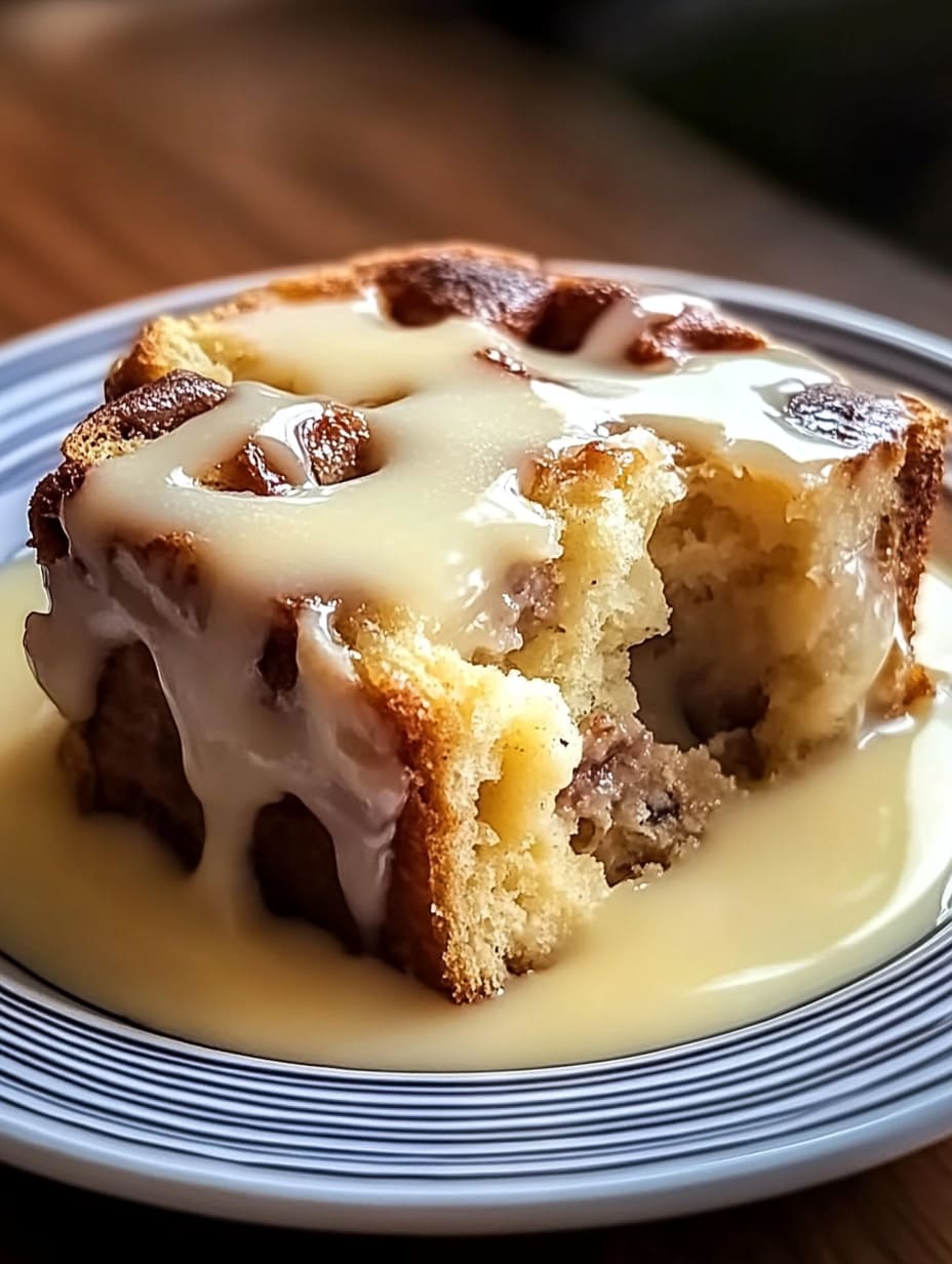 Bread Pudding with Vanilla Sauce