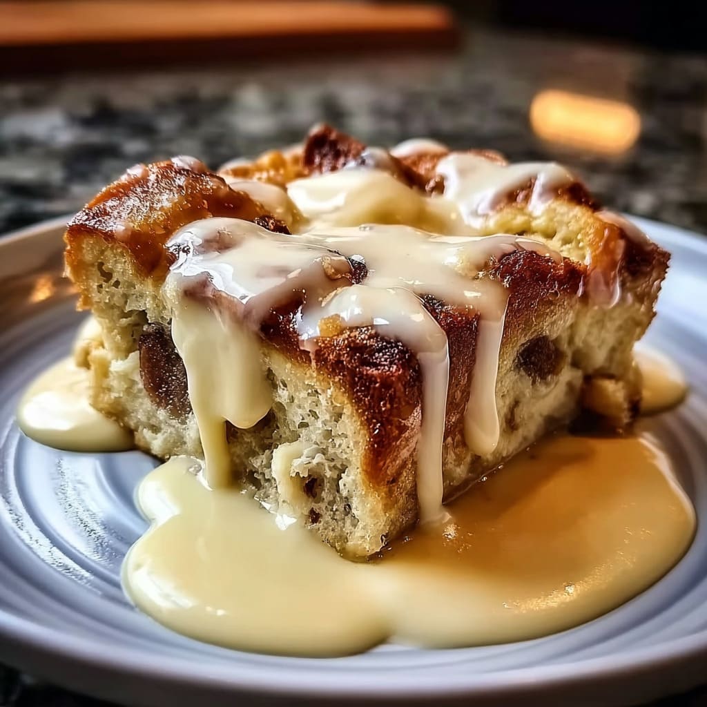 Bread Pudding with Vanilla Sauce