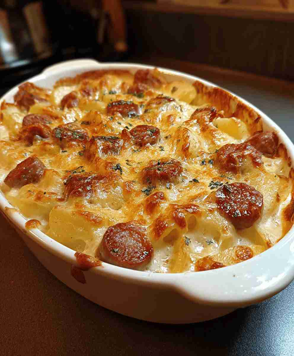 Cheese Potato and Smoked Sausage Casserole