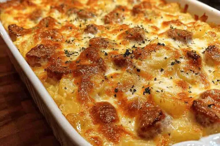 Cheese Potato and Smoked Sausage Casserole