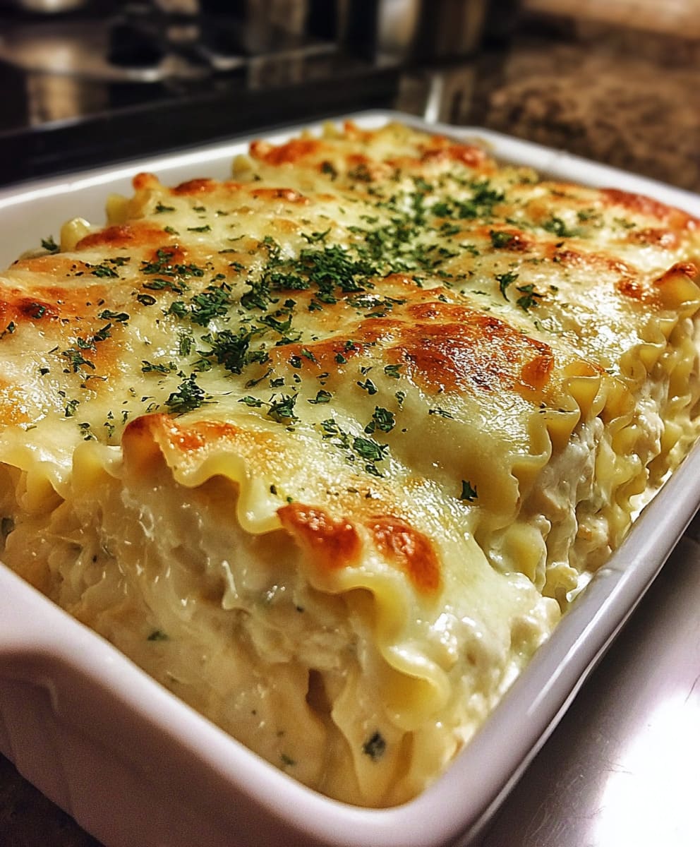 Chicken Alfredo Lasagna Roll-Ups
