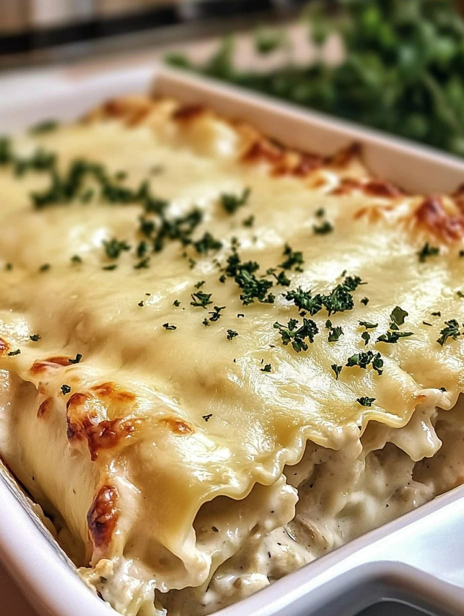 Chicken Alfredo Lasagna Roll-Ups
