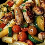 Chicken Sausages with Zucchini, Tomatoes, and Pasta