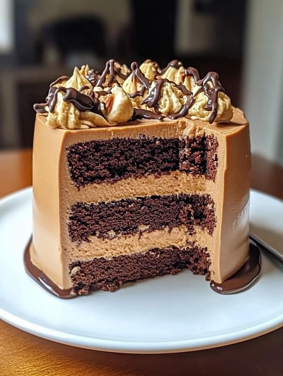 Chocolate Peanut Butter Mousse Cake
