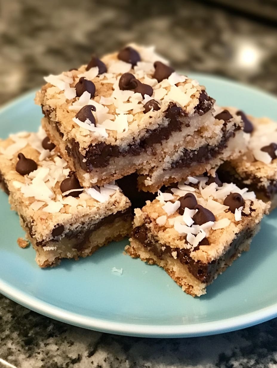 Coconut Toffee Chocolate Chip Cookie Bars