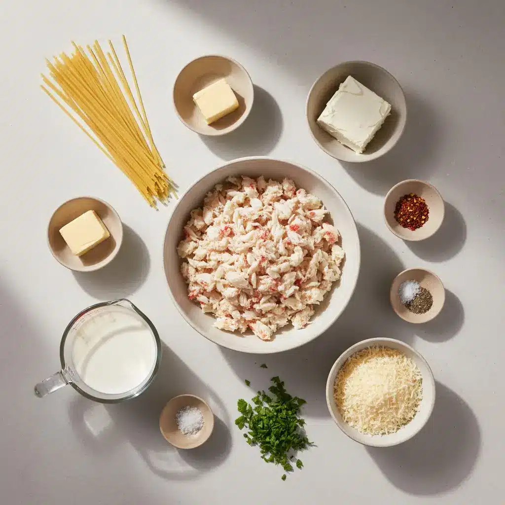 Crab Fettuccine Alfredo ingredients