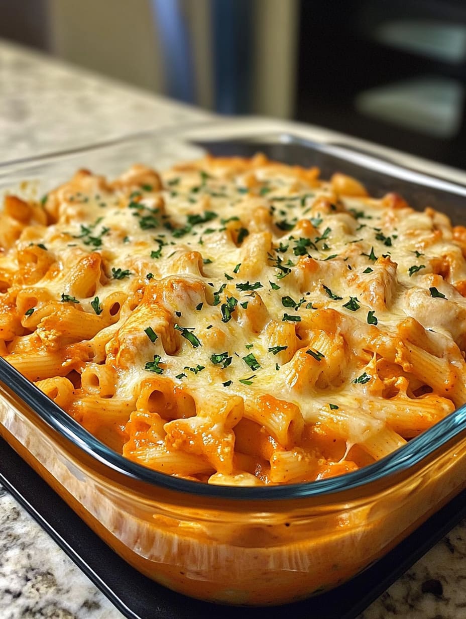 Creamy Buffalo Garlic Parmesan Chicken Pasta