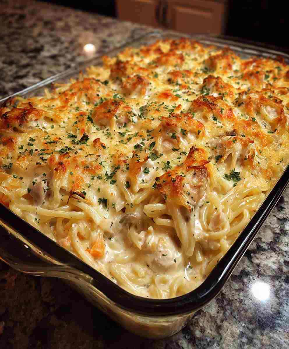 Creamy Chicken Tetrazzini Easy Cheesy Pasta Bake