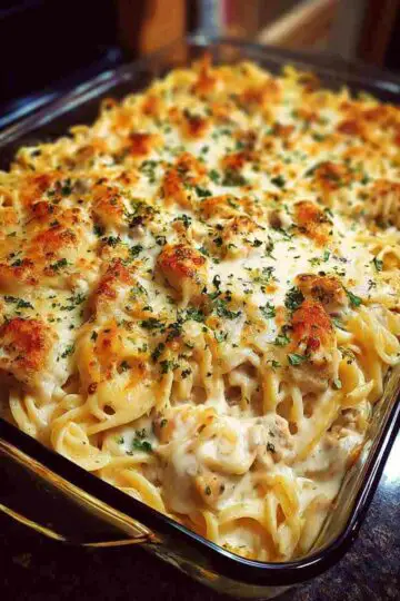 Creamy Chicken Tetrazzini Easy Cheesy Pasta Bake