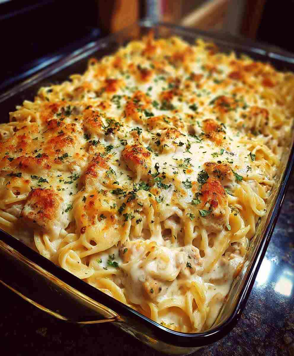 Creamy Chicken Tetrazzini Easy Cheesy Pasta Bake