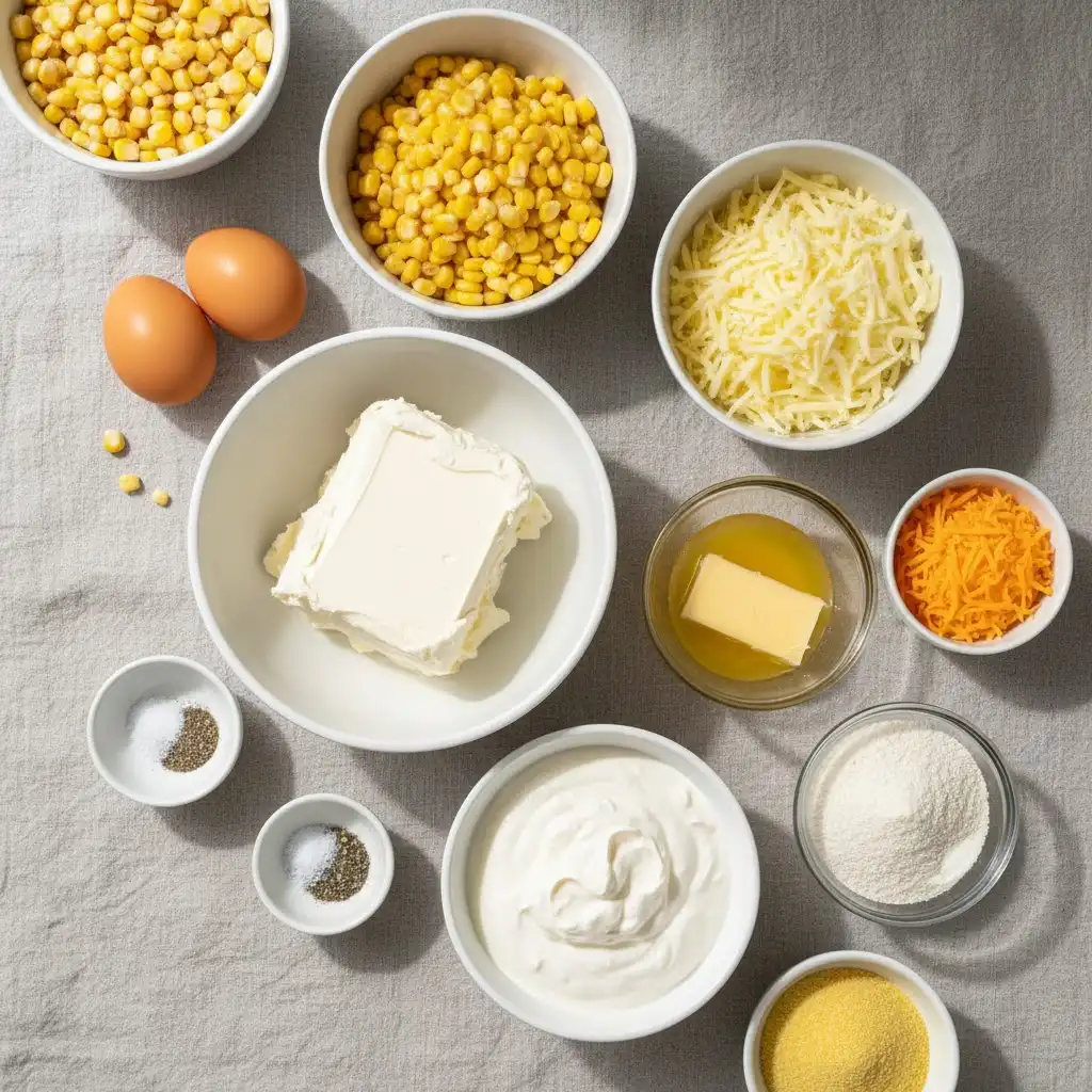 Creamy Corn and Macaroni Bake ingredients