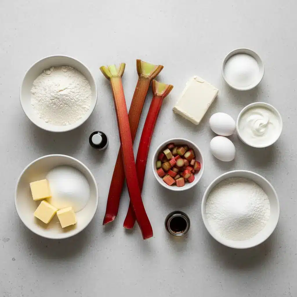 Creamy Rhubarb Cheesecake ingredients