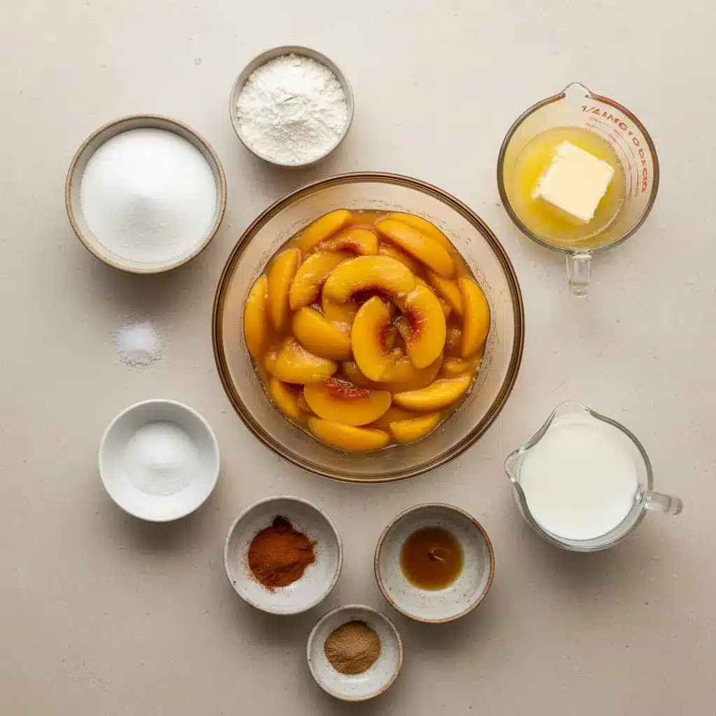 Easy Peach Cobbler with Canned Peaches ingredients