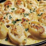 Garlic Butter Chicken Alfredo Stuffed Shells