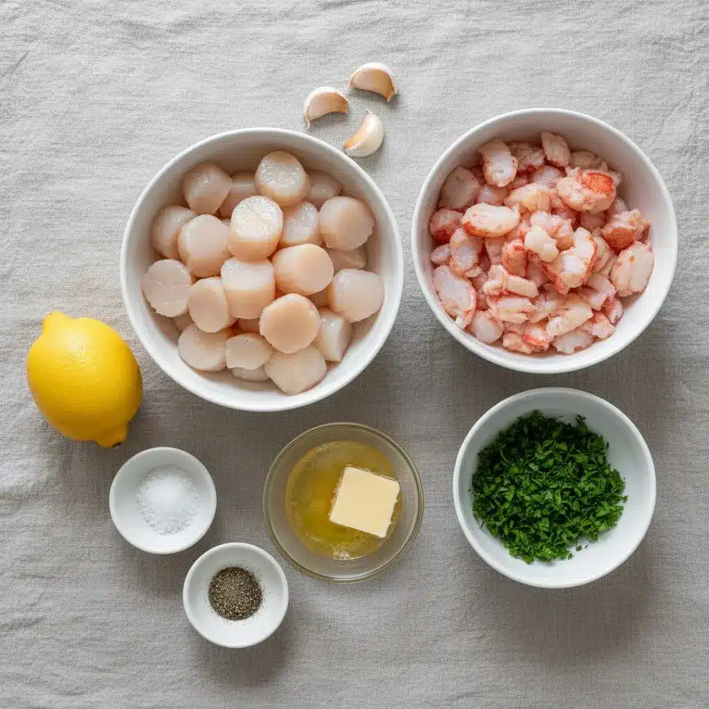 Garlic Butter Lobster and Scallops ingredients