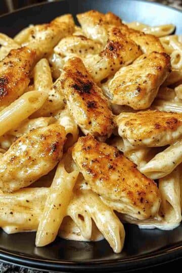 Garlic Butter Penne with Lemon Chicken Alfredo