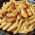 Garlic Butter Penne with Lemon Chicken and Alfredo