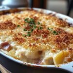 Ham and Potato Au Gratin with a Crispy Parmesan Topping