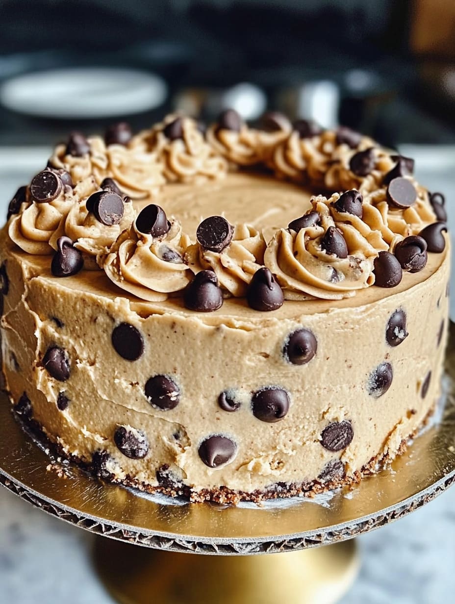 Indulgent Frozen Chocolate Chip Cookie Dough Cake