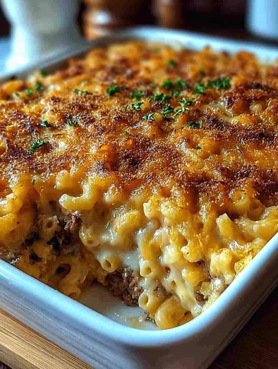 Mac and Cheese Meatloaf Casserole