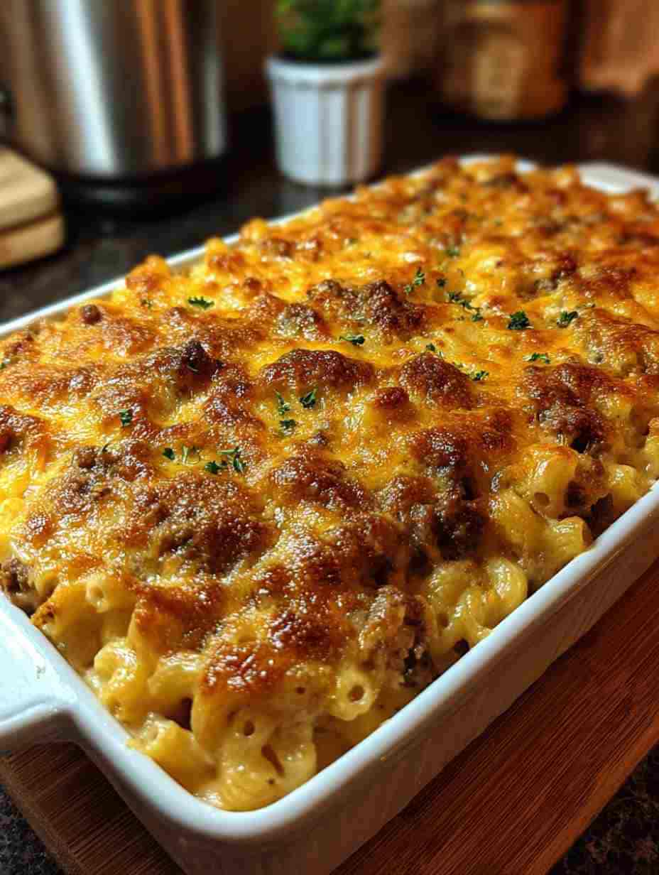 Mac and Cheese Meatloaf Casserole