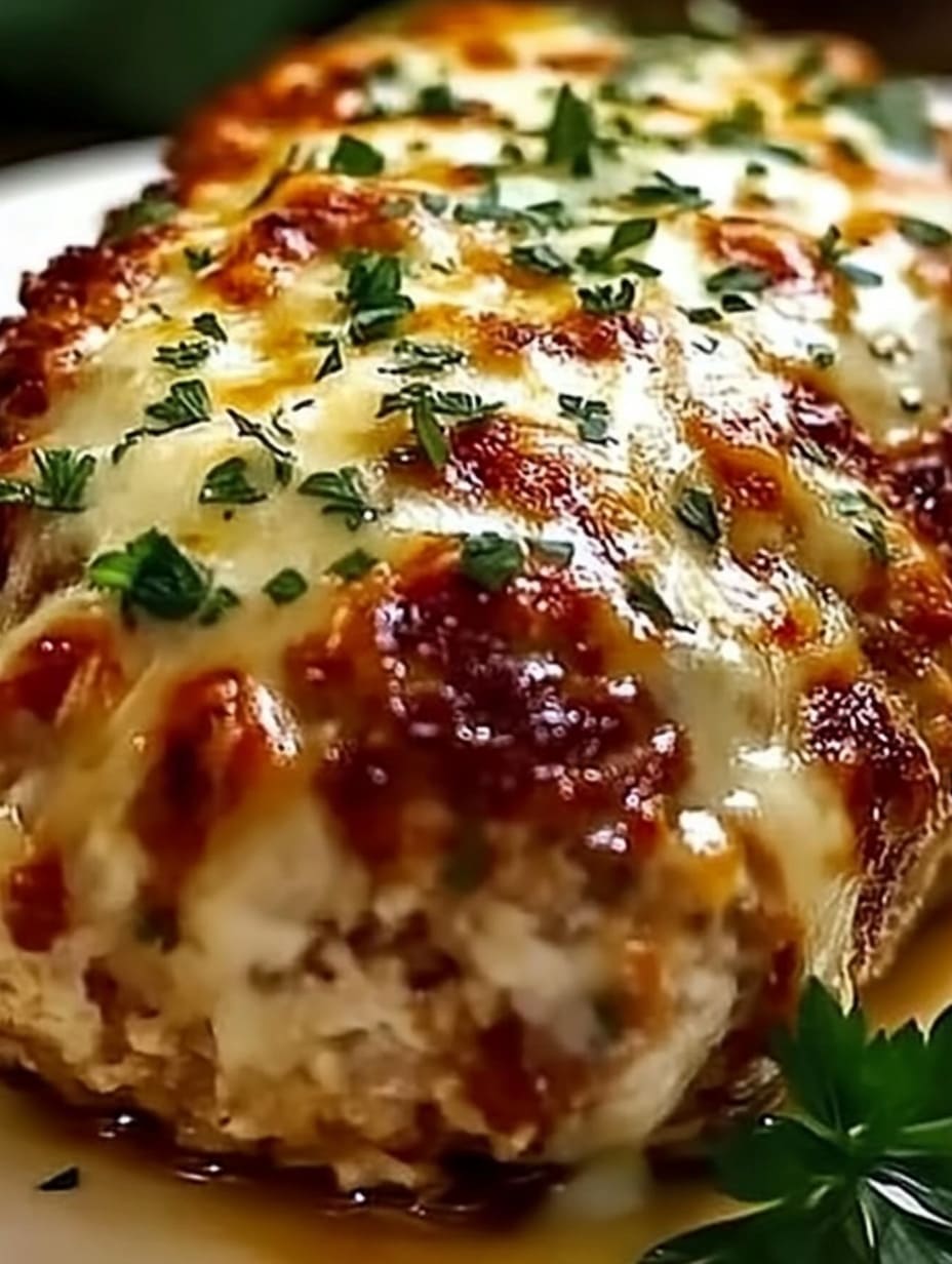 Melt-in-Your-Mouth Garlic Parmesan Chicken Meatloaf