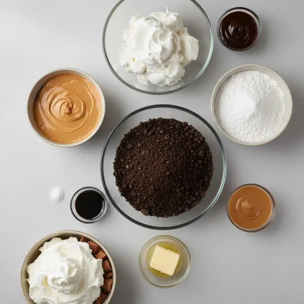 No-Bake Reese’s Peanut Butter Cup Pie ingredients