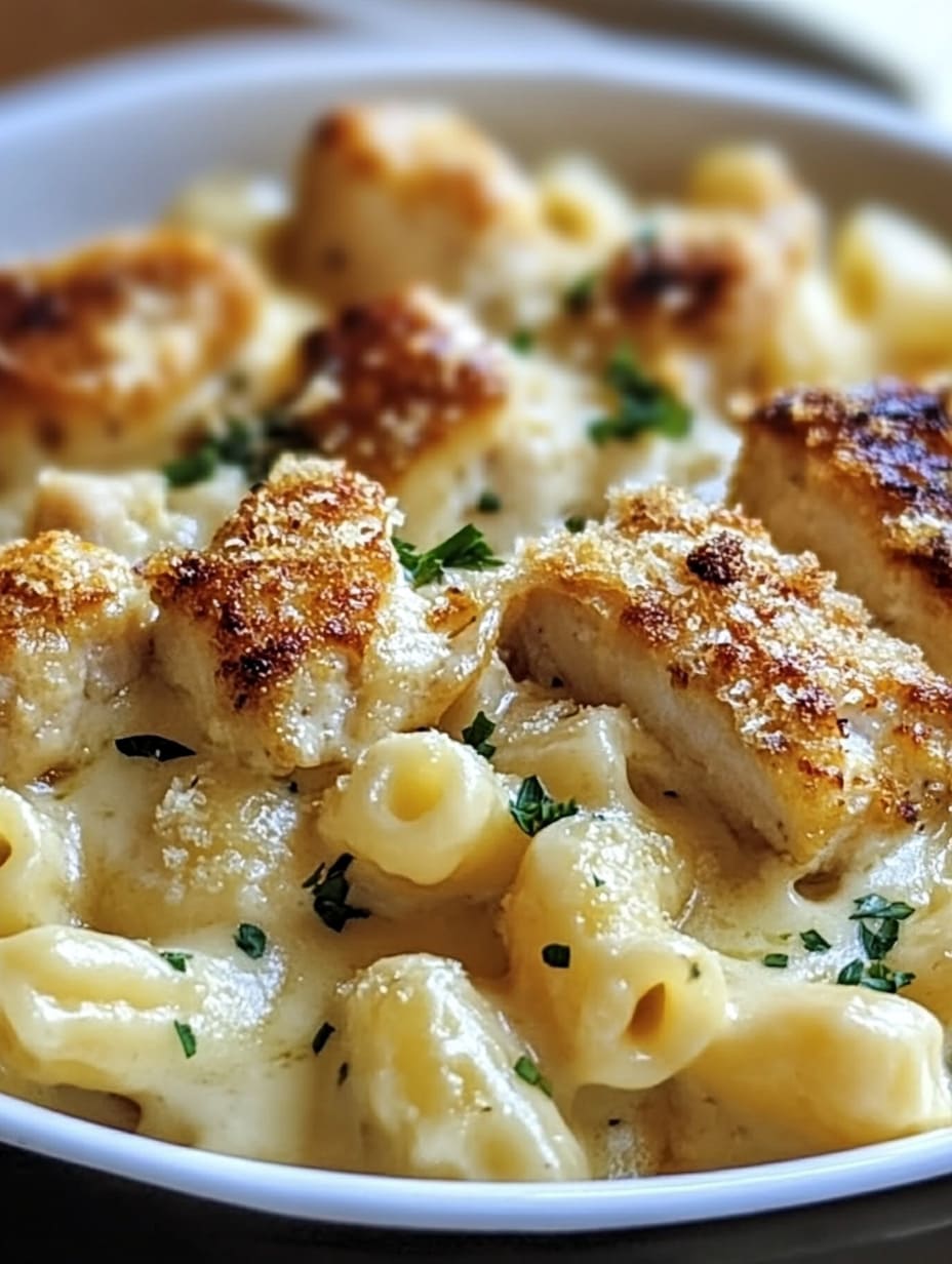Parmesan Garlic Chicken Mac and Cheese