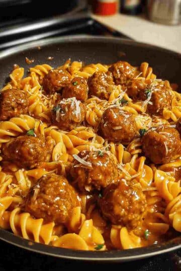 One-Pot Smoky BBQ Meatball Pasta