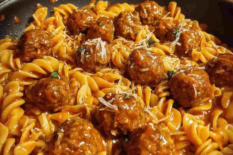 One-Pot Smoky BBQ Meatball Pasta