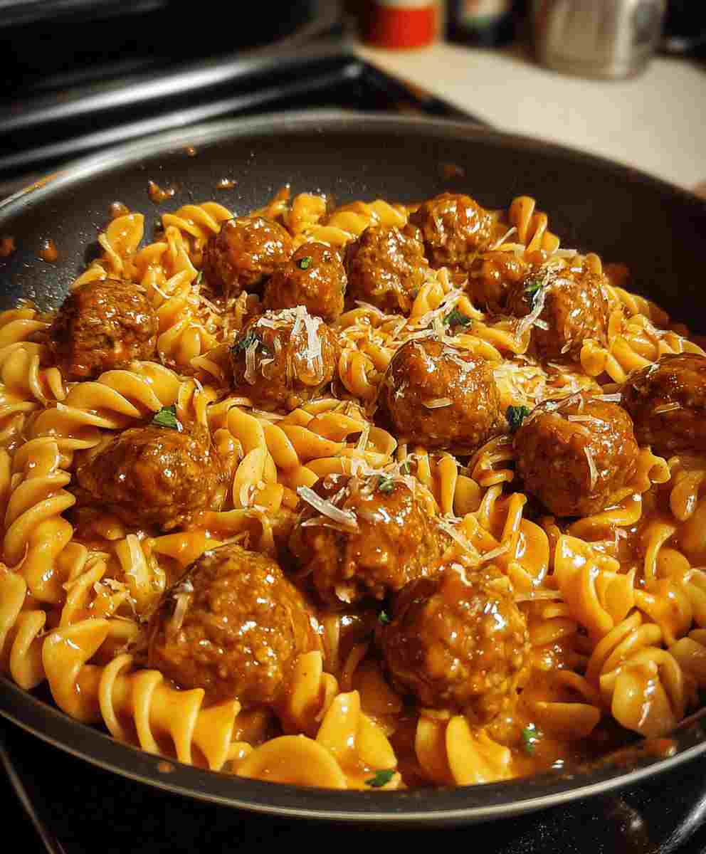 One-Pot Smoky BBQ Meatball Pasta