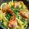 Savory Salmon & Pea Pasta with Creamy Lemon Sauce